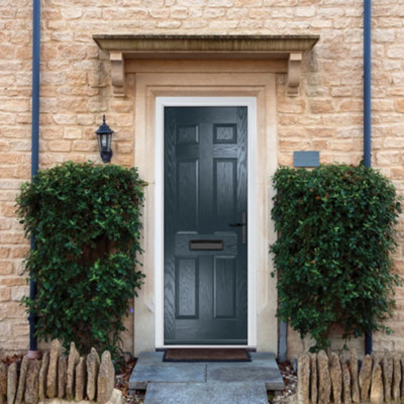 Image of Lacerta Composite Door Muirfield Solid 7016 Grey 920mm X 2090mm Open In Left Hand No Glass 10 Year Guarantee - Free Delivery & Smart Lock