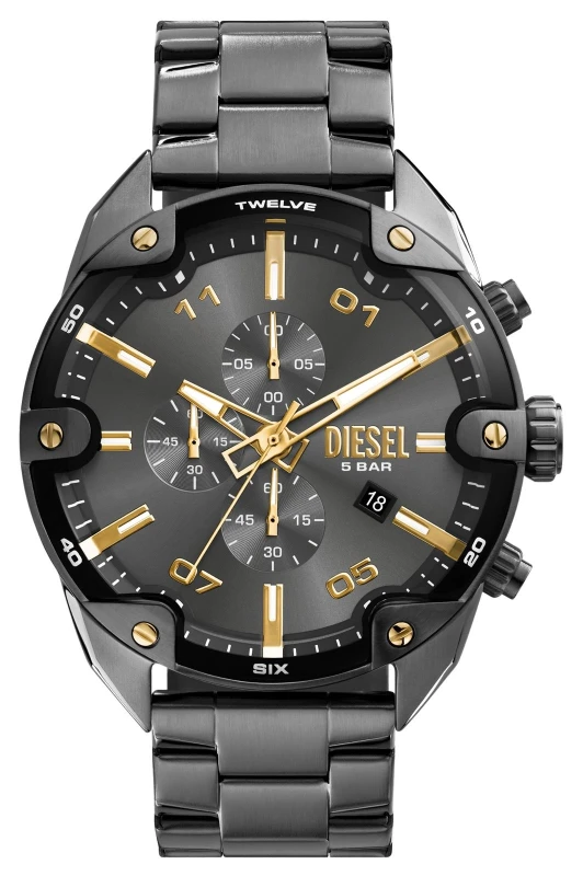 Image of Diesel DZ4669 Mens Spiked (49mm) Grey Chronograph Dial / Watch