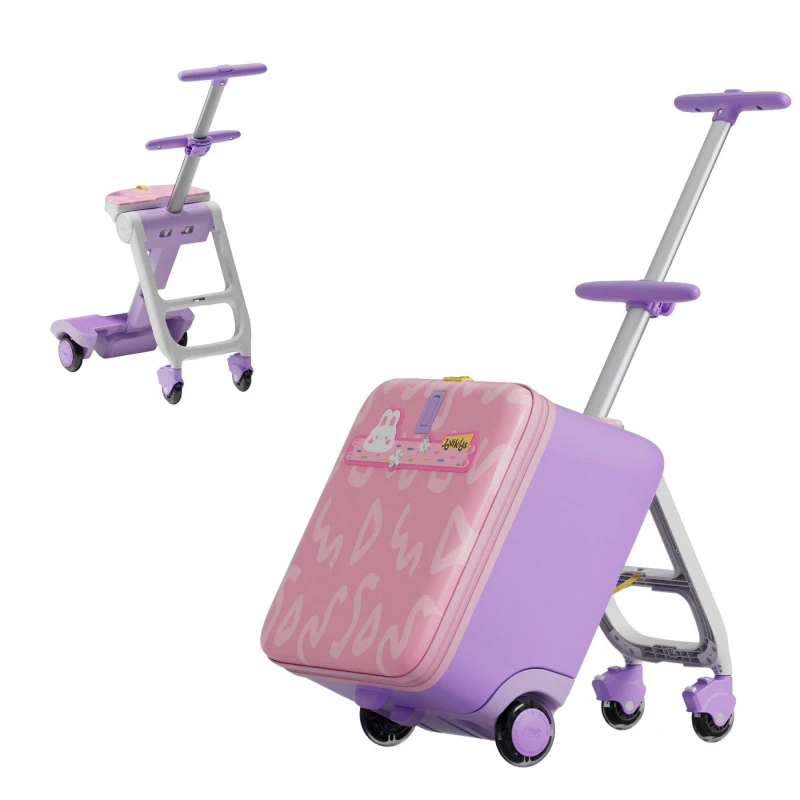 Image of JoviKids 3-in-1 Childrens Ride-on Suitcase Pink Pink unisex 1