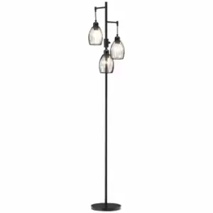 Image of HOMCOM 170Cm Industrial 3-light Dimmable Floor Lamp With Steel Lampshades Black