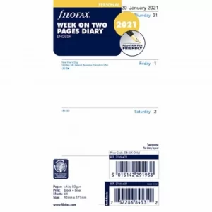 Image of Filofax Refill Week to View Personal 2021 21-68421