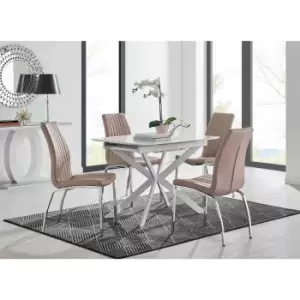 Image of Furniture Box LIRA 100 Extending Dining Table and 4 Cappuccino Isco Chairs