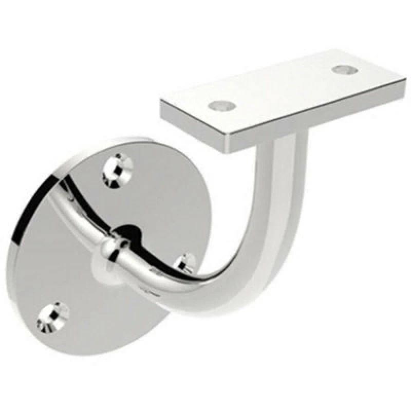 Image of Loops Handrail Bannister Bracket Wall Support 62mm Projection Polished Steel Metallics unisex