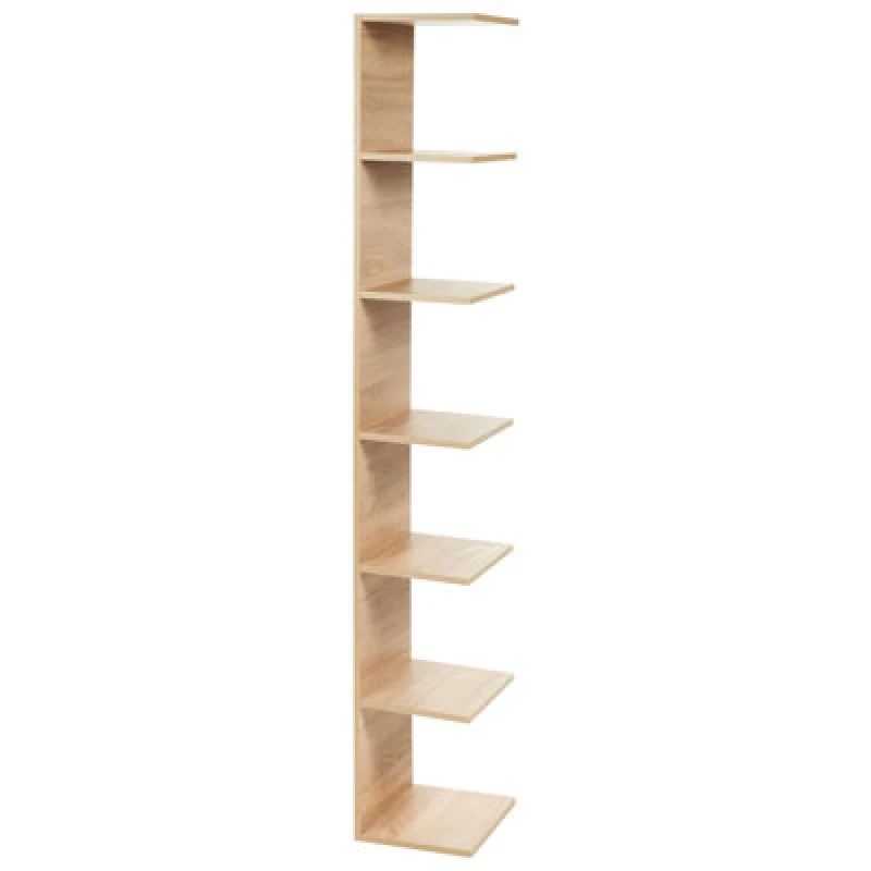 Image of Beliani Wall Bookshelf Eston 190 Cm Light Brown
