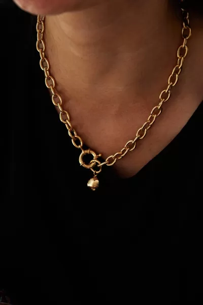 Image of Gold Plated Polished Ball Necklace