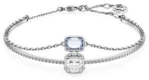Image of Swarovski 5668244 Stilla Bangle Bracelet Rhodium Plated Blue Jewellery
