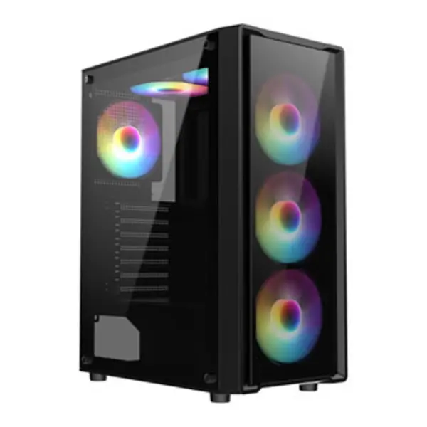 Image of CiT Blade Black Mid Tower Tempered Glass PC Gaming Case