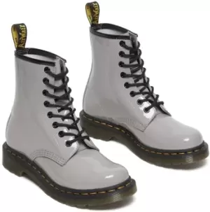 Image of Dr. Martens 1460 W - Zinc Grey Patent Lamper Laced Boots grey