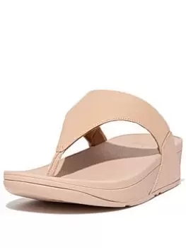 Image of FitFlop Lulu Shimmer Toe Post Sandals - Beige, Beige, Size 7, Women