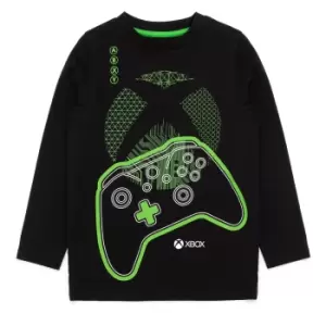Image of Xbox Boys Game Controller Long-Sleeved Pyjama Set (9-10 Years) (Black/Green)