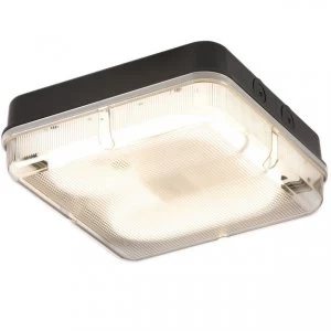 Image of Emergency Bulkhead with Prismatic Diffuser and Black Base, IP65 28W Square