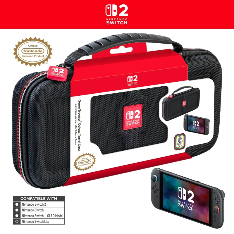 Image of Nacon Deluxe Travel Carrying Case for Nintendo Switch 2 Black unisex Mint