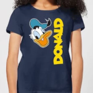 Image of Disney Donald Duck Face Womens T-Shirt - Navy - M