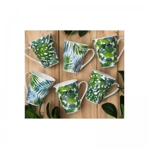 Image of Waterside Fine China Set of 6 Leaf Mugs