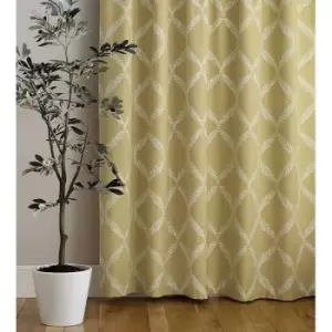 Image of Paoletti Olivia Pencil Pleat Curtains (90in x 54in) (Citrus Yellow) - Citrus Yellow