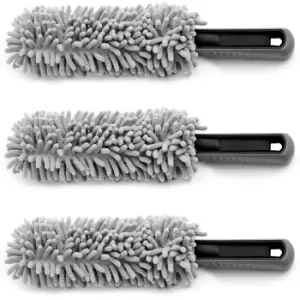 Image of Rim Brush 3Pcs Set Grey Microfibre 34cm