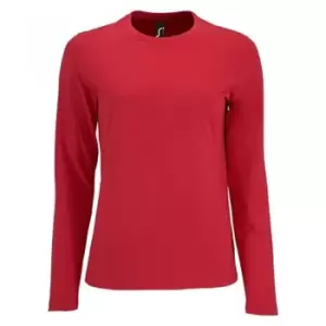 Image of SOLS Womens/Ladies Imperial Long Sleeve T-Shirt (S) (Red)