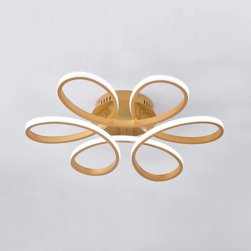 Image of Kabinet UK Modern Acrylic Petal LED Semi Ceiling Light - Gold Unisex One Size