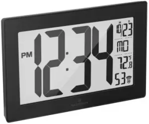 Image of Marathon Clock Atomic Self Setting Self Adjusting Wall With Stand & 8 timezones Black