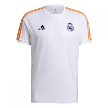 Image of adidas Real Madrid 3-Stripes T-Shirt Mens - White / Victory Blue / Lucky O