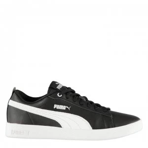 Image of Puma Smash Leather Trainers Ladies - Black/White