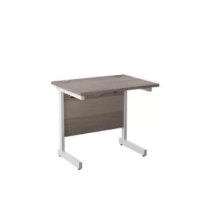 Image of 1800 X 800 Single Upright Rectangular Desk Grey Oak-White