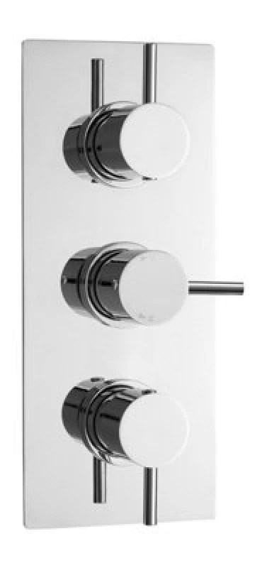 Image of Balterley Round Concealed Triple Thermostatic Shower Valve 2 Outlets Chrome Silver