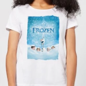 Image of Disney Frozen Snow Poster Womens T-Shirt - White - L
