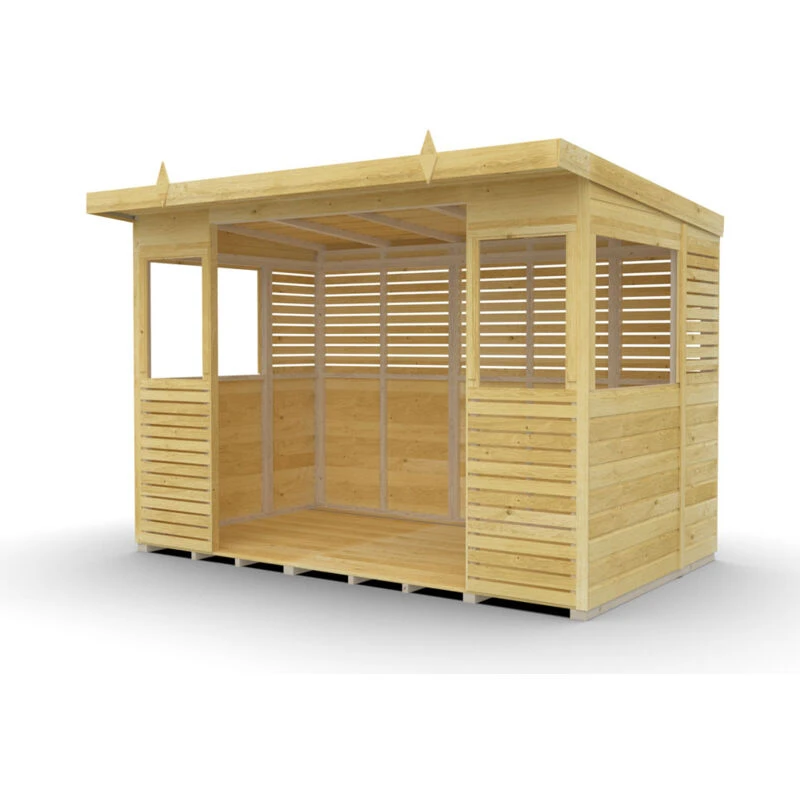 Image of DIY Sheds 10 x 6 BBQ/Outdoor Kitchen Shelter, Brown 10X6PBBQFF