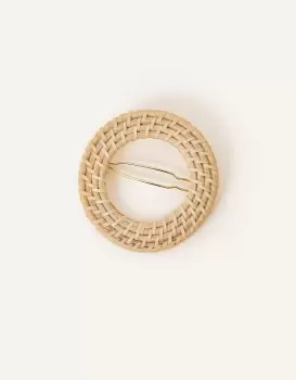 Image of Accessorize Womens Raffia Circle Hair Clip, Size: 6cm