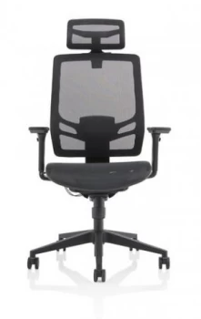 Image of Trexus Ergo Twist Mesh Seat Mesh Back Headrest Black Ref KC0299