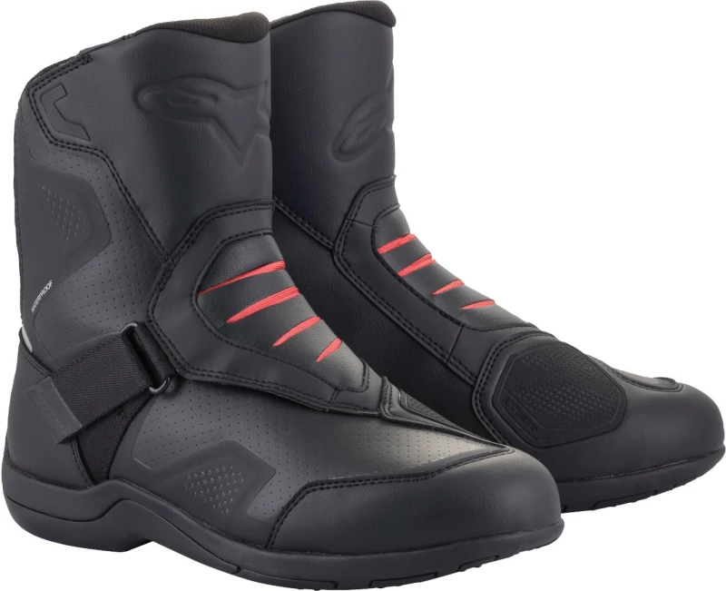 Image of Alpinestars Ridge V2 Waterproof Motorcycle Boots, black-red, Size 41 for Men