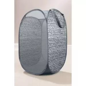 Image of Pop Up Grey Hyacinth Design Laundry Hamper