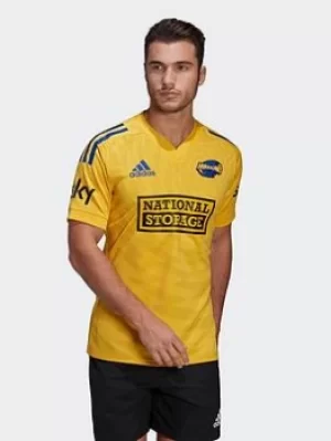 Image of adidas Hurricanes Rugby Replica Home Jersey, Gold, Size S, Men