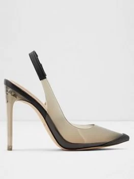 Image of Aldo Feiwia Clear Plastic Heeled Court Shoes - Black