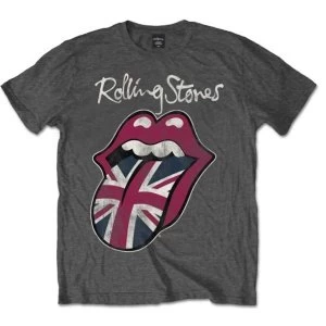 Image of The Rolling Stones - Union Jack Tongue Unisex X-Small T-Shirt - Grey