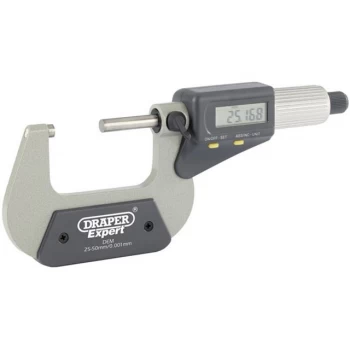 Image of Draper Dual Reading Digital External Micrometer, 25 - 50mm/1 - 2"
