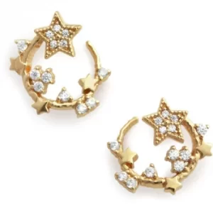 Image of Celestial Swirl Hoops Gold Earrings
