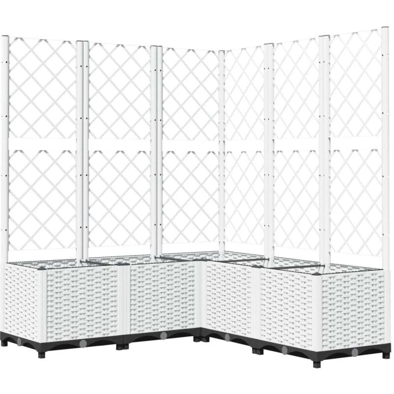 Image of VIDAXL Garden Planter with Trellis White 120x120x136cm pp Vidaxl 8720845671808