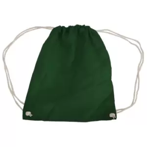 Image of Westford Mill Cotton Gymsac Bag - 12 Litres (One Size) (Bottle Green)