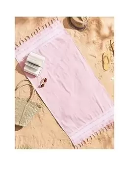 Image of Catherine Lansfield Hammam Beach Towel- Pink