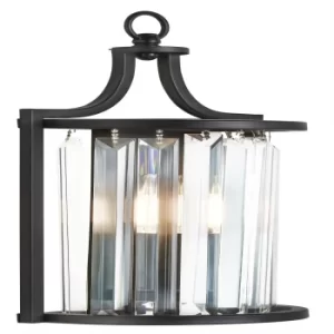 Image of Victoria 1 Light Wall Light Matt Black, with Glass, E14