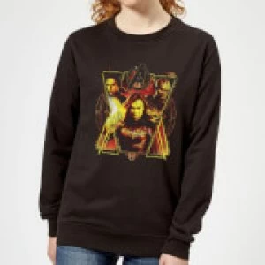 Image of Avengers Endgame Distressed Sunburst Womens Sweatshirt - Black