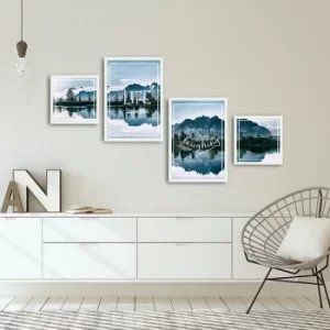 Image of 4PBCT-07 Multicolor Decorative Framed MDF Painting (4 Pieces)