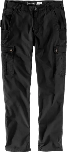 Image of Relaxed Ripstop Cargo Work Pants, black, Size 32