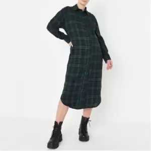 Image of Missguided Maternity Check Maxi Shirt - Blue