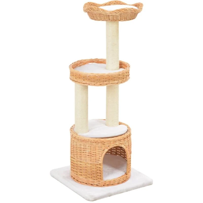 Image of VIDAXL Cat Tree with Sisal Scratching Post Natural Willow Wood Vidaxl 170728