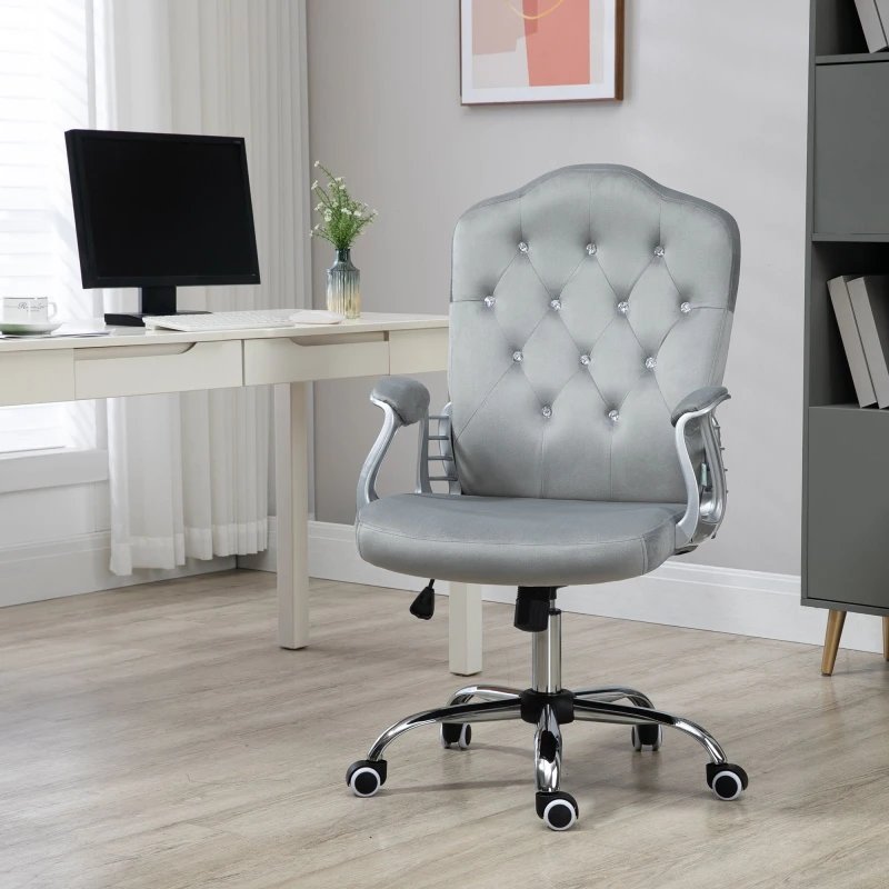 Image of VINSETTO VINSETTO Home Office Chair with Adjustable Height Tilt Function Grey Grey One Size Unisex 5063603042605