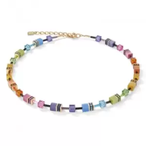 Image of GeoCUBE Necklace Multicolour Rainbow Gold Necklace 2838/10-1573