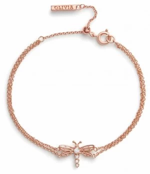 Image of Olivia Burton Bejewelled Dancing Dragonfly Rose Gold Jewellery